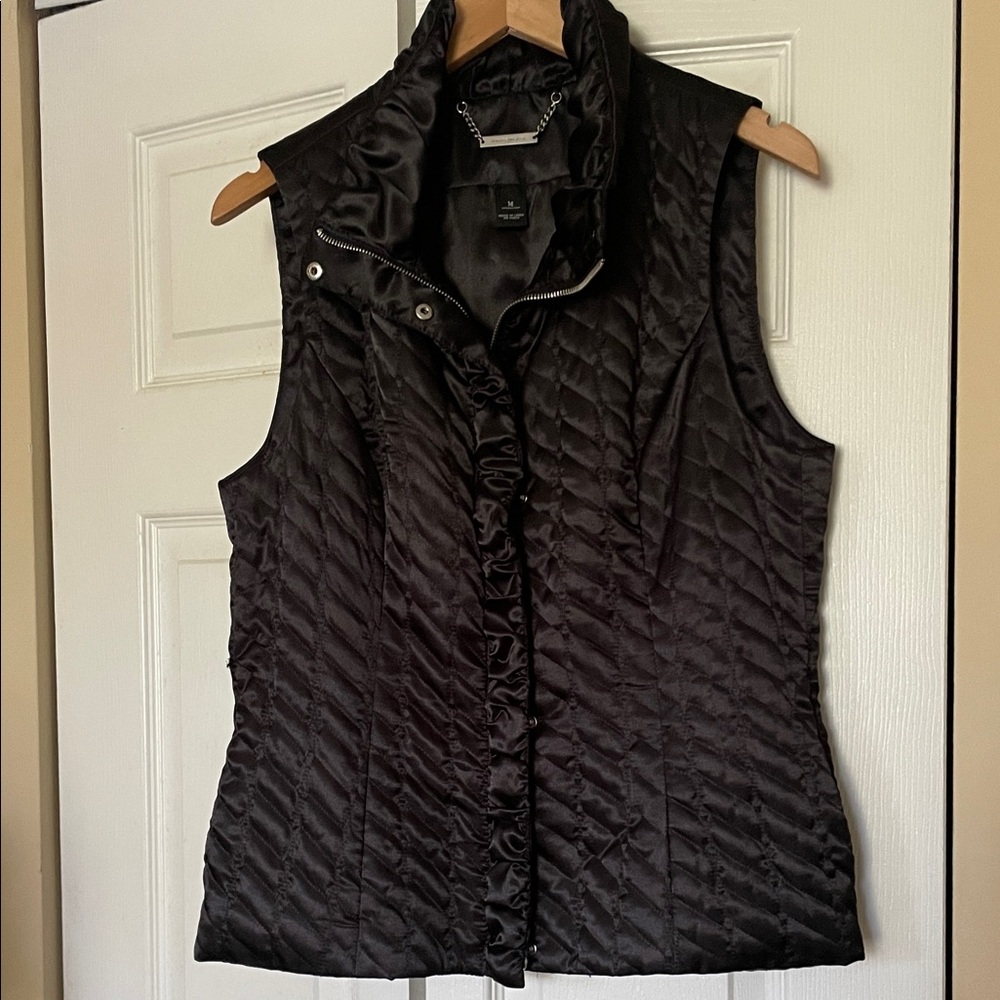White House Black Market Quilted Black Vest